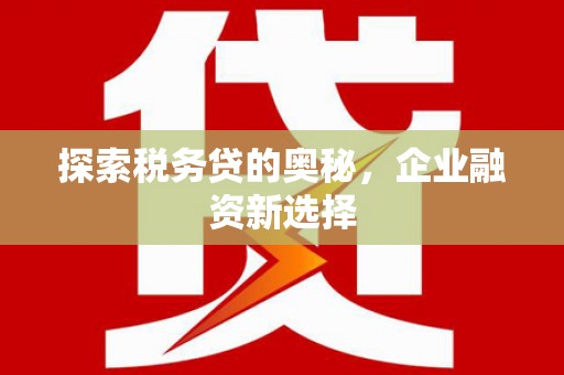 竹溪探索税务贷的奥秘，企业融资新选择