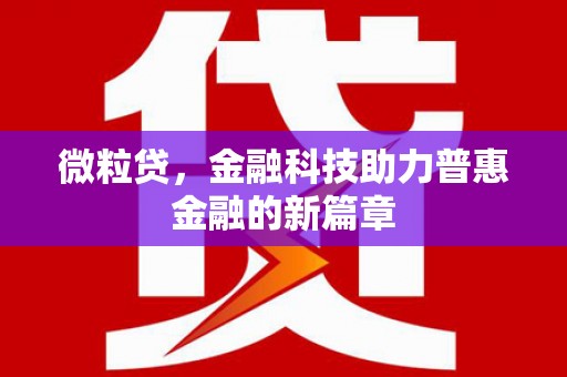 竹溪微粒贷，金融科技助力普惠金融的新篇章